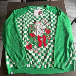 Pokemon Center PsyDuck the Halls Green/White Ugly Christmas Sweater 4XL NWT